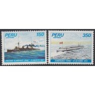 Perú 750/51 1983 Marina Nacional Crucero y Sumergible barco boat MNH Perú 750/51 1983 Marina Nacional Crucero y Sumergible barco boat MNH