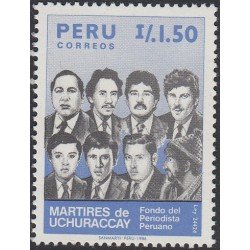 Perú 842 1986 Mártires de Uchuraccay Fondo del periodista Peruano MNH