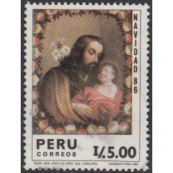 Perú 851 1986 San José y El niño Navidad 86 cristhmas MNH