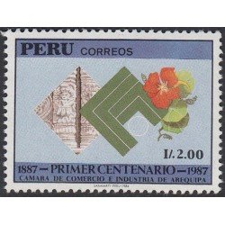 Perú 862 1987 1er Centenario Cámara de Comercio e industria Arequipa flora  MNH