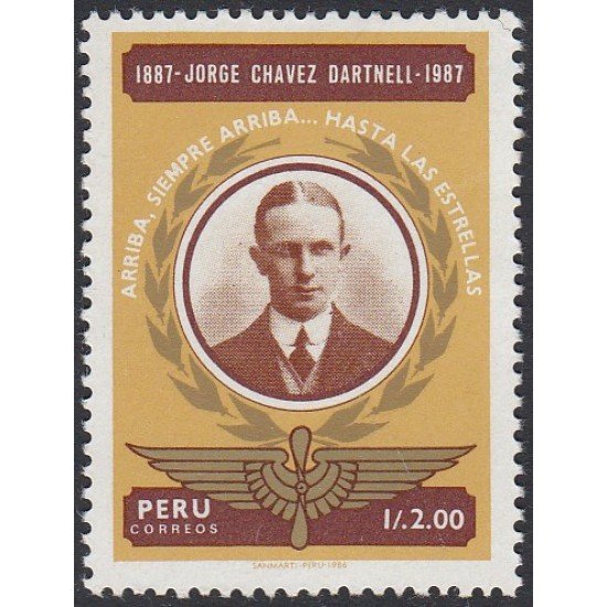 Perú 869 1987 Jorge Chávez Darnell MNH