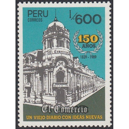 Perú 899 1989 Diario El Comercio MNH
