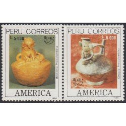 Perú 913/14 1989 Medicina y Cirugía precolombina Upaep MNH 