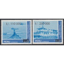 Perú 936/37 1990 Marina Peruana barco ship helicóptero MNH