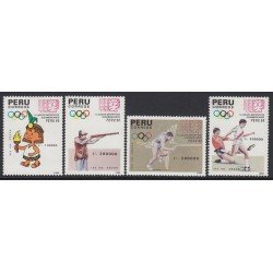 Perú 938/41 1990 IV Juegos Deportivos Sudamericanos fútbol football  MNH