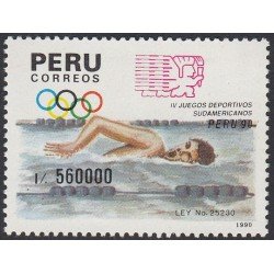 Perú 945 1991 IV Juegos Deportivos Sudamericanos natación MNH Perú 945 1991 IV Juegos Deportivos Sudamericanos natación MNH