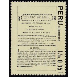 Perú 966 1992 Bicentenario del periódico Diario de Lima MNH
