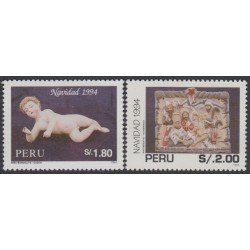 Perú 1024/25 1995 Navidad  cristhmas nacimiento Huamanca Niño Manuelito MNH