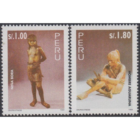 Perú 1039/40 1995 Grupos étnicos Niña Bora Hombre Aguaruna MNH Perú 1039/40 1995 Grupos étnicos Niña Bora Hombre Aguaruna MNH