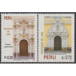 Perú 1056/57 1995 Portadas de Lima Santa Apolonia San Francisco MNH