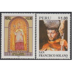 Perú 1071/72 1995 Sto Toribio de Mogrobejo San Francisco Solano MNH Perú 1071/72 1995 Sto Toribio de Mogrobejo San Francisco Solano MNH