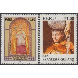 Perú 1071/72a Dentado 1995 Sto Toribio de Mogrobejo San Francisco Solano MNH Perú 1071/72a Dentado 1995 Sto Toribio de Mogrobejo San Francisco Solano MNH