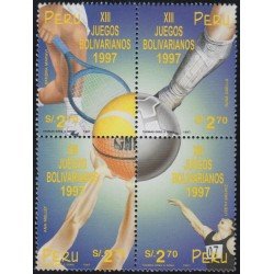 Perú 1109/12 1997 XIII Juegos Bolivarianos Tennis football basket Voley MNH Perú 1109/12 1997 XIII Juegos Bolivarianos Tennis football basket Voley MNH