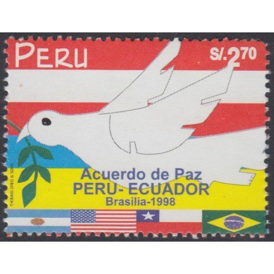 Perú 1156 1998 Acuerdo de Paz Perú- Ecuador fauna bird MNH