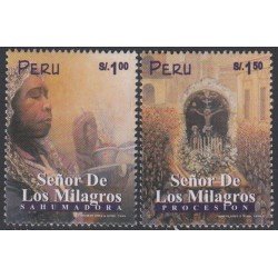 Perú 1209/10 1999 Señor de los milagros sanadora procesión  MNH