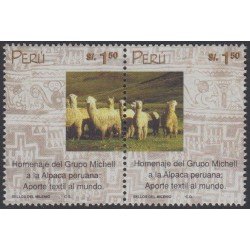 Perú 1222/23 2000 Homenaje del grupo Michell a la Alpaca peruana fauna  MNH