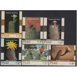 Perú 1269/74 2001 Flores Flowers Cactus MNH