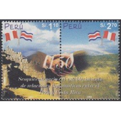 Perú 1285/86 2002 150 Años de relaciones diplomáticas entre Perú-Costa Rica MNH