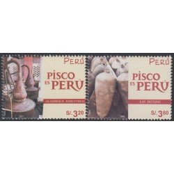 Perú 1295/96 2002 Pisco Botijas Alambique industrial MNH