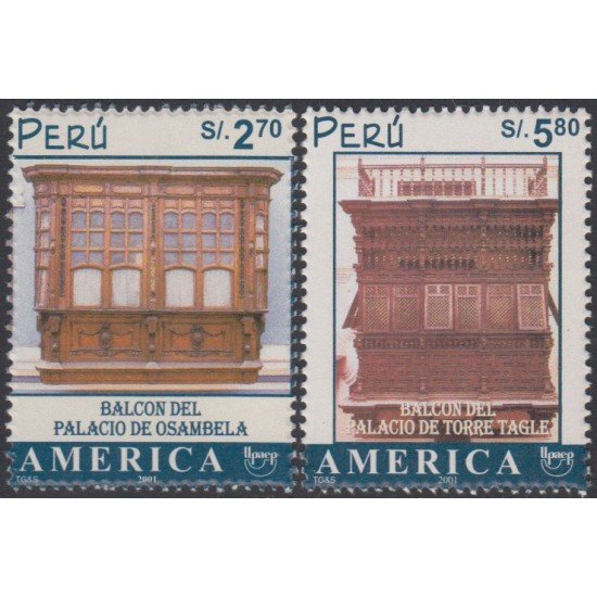 Perú 1303/04 2002 Serie América UPAEP  Patrimonio Mundial MNH