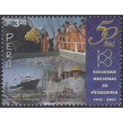 Perú 1334A 2002 50 Años Sociedad Nacional de pesquería barco ship MNH