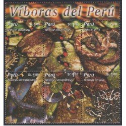 Perú 1393/98 2004 Fauna Serpientes snake  MNH