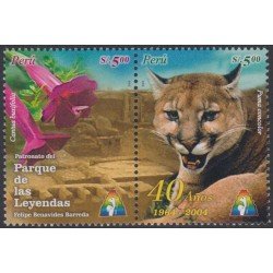 Perú 1474/75 2054 40 Años Parque de las Leyendas Fauna flora  MNH