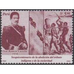 Perú 1479 2005 150 años de la abolición del tributo indígena Ramon Castilla  MNH