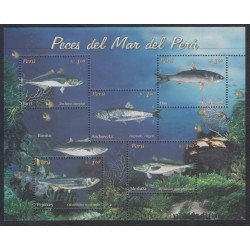 Perú 1411/15 2004 Peces del Mar fish fauna MNH