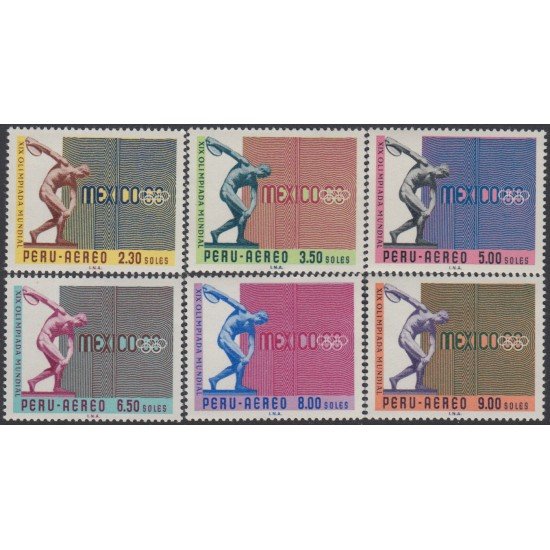 Perú A- 227/32 1969 XIX Juegos olímpicos México MNH