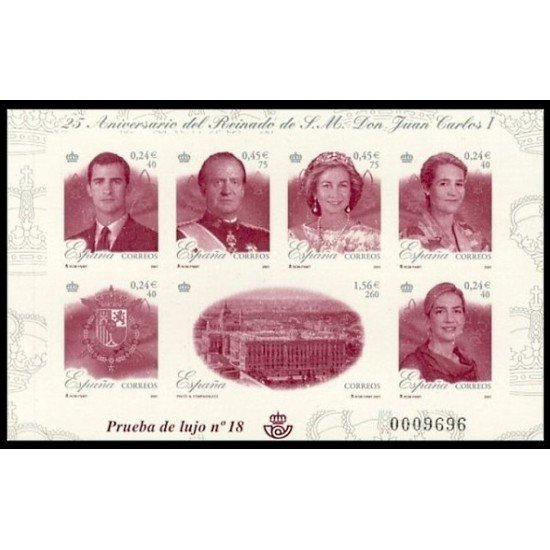España Spain Prueba de lujo 76 2001 25º aniversario S. M. 