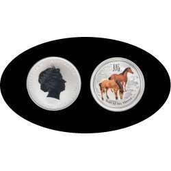 Australia 1 OZ onza 2014 Caballo Horse 1$ Color Plata Ag Australia 1 OZ onza 2014 Caballo Horse 1$ Color Plata Ag
