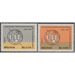 Bolivia 477/78 1968 Centenario Unión Internacional MNH
