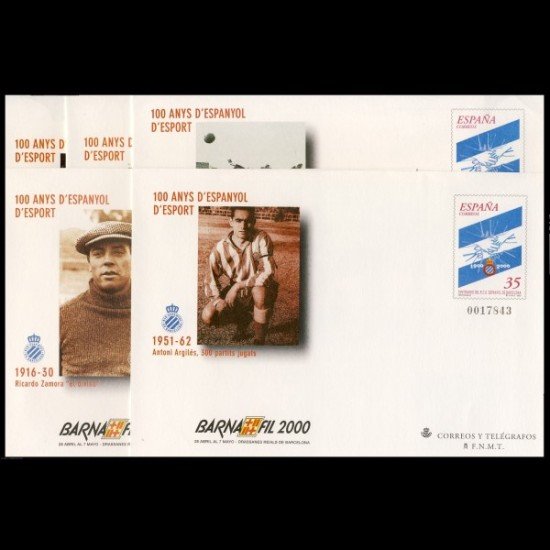 Sobres Enteros Postales 59 a/e Barnafil 2000 Fútbol Football Espanyol Español