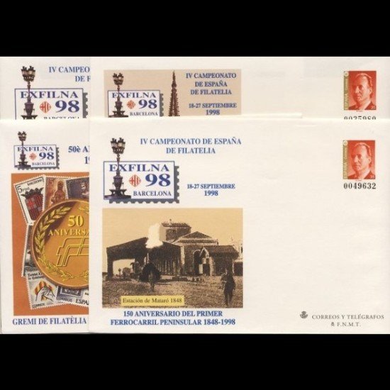 Sobres Enteros Postales 48 a/d Exfilna 98   