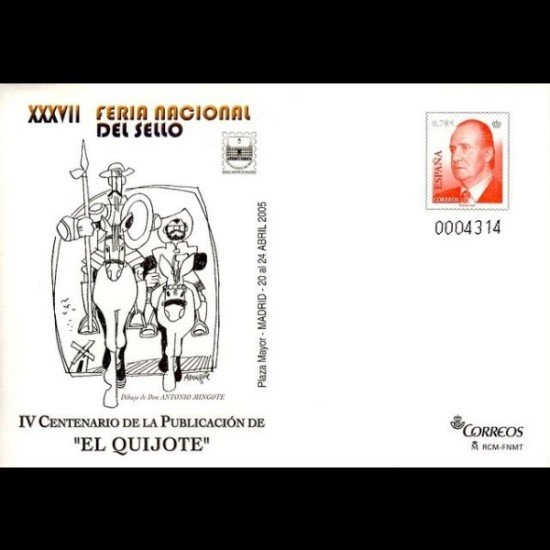 Sobres Enteros Postales  97 Feria Nacional Quijote 2004 