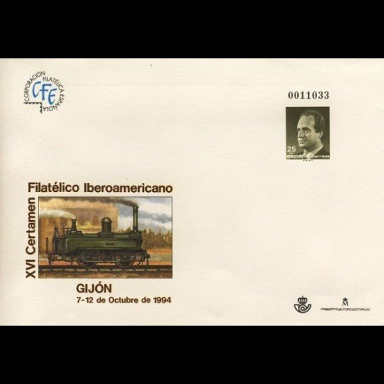 Sobres Enteros Postales 22 Gijón 94 coche car 
