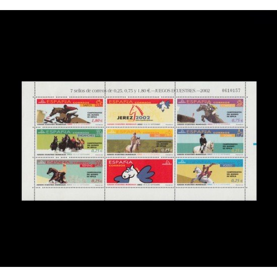España Spain Minipliego 78 2002 bJuegos Ecuestres Mundiales Caballos Horse España Spain Minipliego 78 2002 bJuegos Ecuestres Mundiales Caballos Horse
