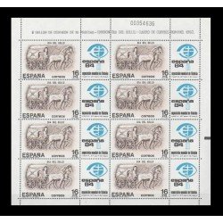 España Spain Minipliego 2 1983 Día del Sello  Carro  de correo romano 