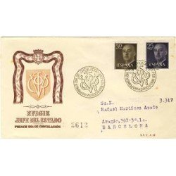 España Spain 1143/63 (1146+1149) 1955/56 General Franco SPD Sobres de Primer Día