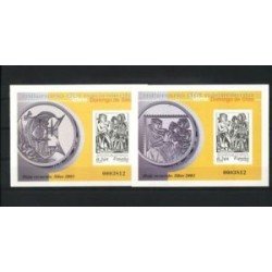 España Spain Hojitas Recuerdo 135/36 2001 FNMT Silos 2001  Sin dentar 