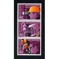 VAR1/S Suiza Switzerland 1064/66 1978  Seguridad en el trabajo Protección de los tarbajadores MNH