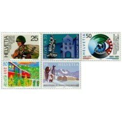 Suiza Switzerland 1314/18 1989 Aniversarios diversos MNH Suiza Switzerland 1314/18 1989 Aniversarios diversos MNH