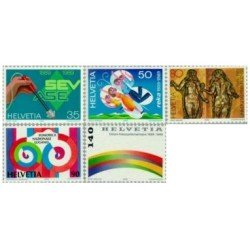 Suiza Switzerland 1327/31 1989 Aniversarios y acontecimientos MNH Suiza Switzerland 1327/31 1989 Aniversarios y acontecimientos MNH