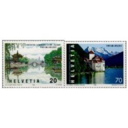 Suiza - 1597/98 - 1998 Emision conjunta con China Vistas Lujo Suiza - 1597/98 - 1998 Emision conjunta con China Vistas Lujo