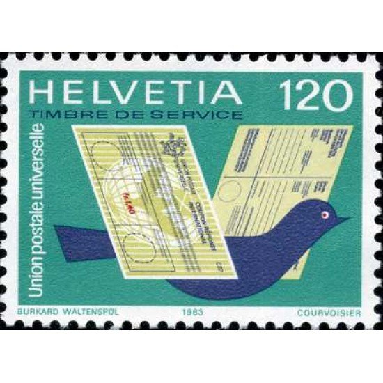 Suiza Switzerland Servicios 462 1983 UPU Paloma y correo MNH Suiza Switzerland Servicios 462 1983 UPU Paloma y correo MNH