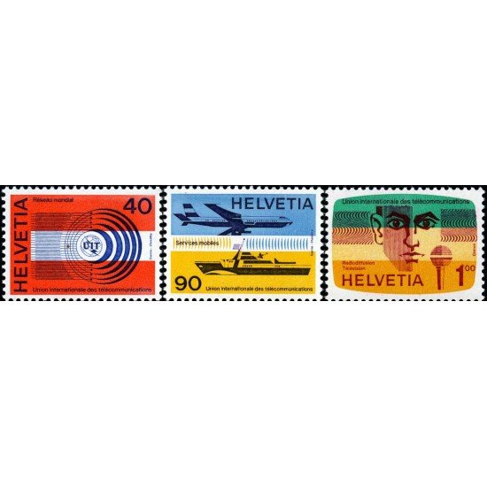 Suiza Switzerland Servicios 450/52 1976 Union internacional de Telecomunicaciones MNH