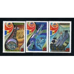 Rusia 4813/15 1981 Intercosmos Cooperación  espacial con Rumania MNH