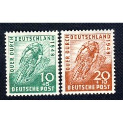 Alemania Federal  Bizonia  Nº 74/75  1949  Vuelta ciclista a Alemania Ciclista Lujo