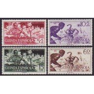 Guinea Española 334/37 1954 Pro indígenas Caza MNH Guinea Española 334/37 1954 Pro indígenas Caza MNH